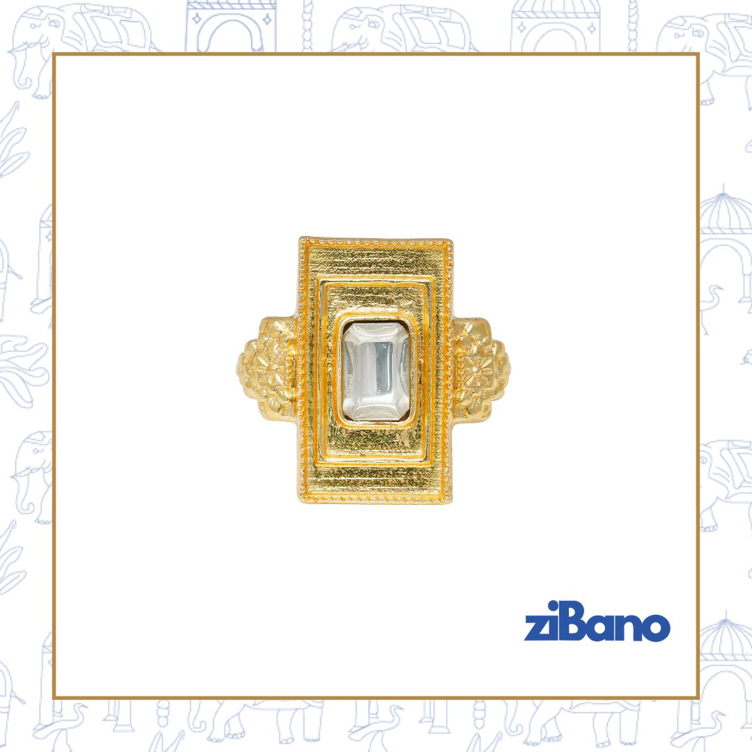 GOLDEN HOUR POLKI RING