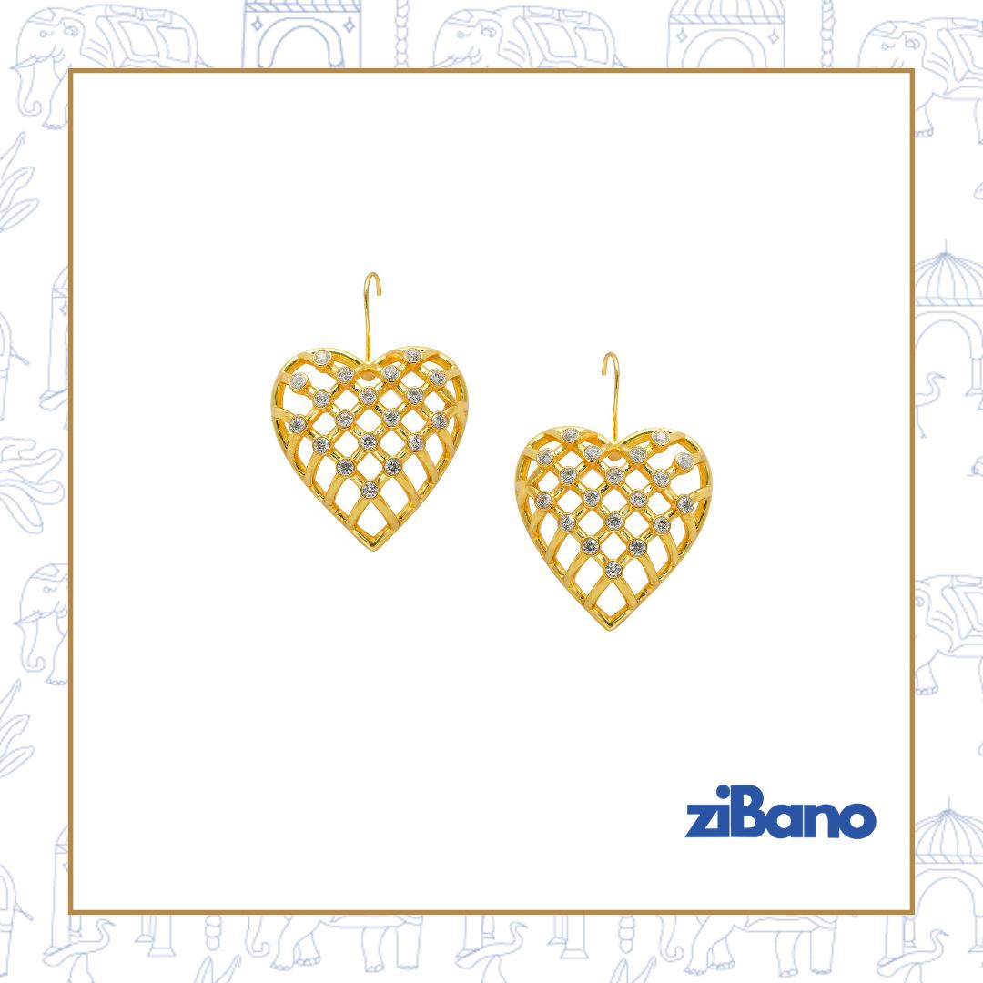GOLDEN HOUR HEART SHAPED DIAMOND EARRINGS