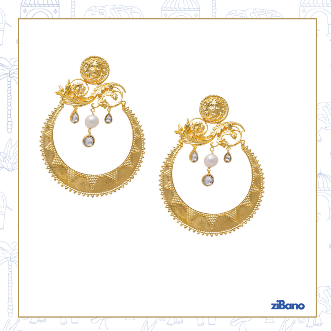 Golden Hour Empress Pearl Hoop Earrings