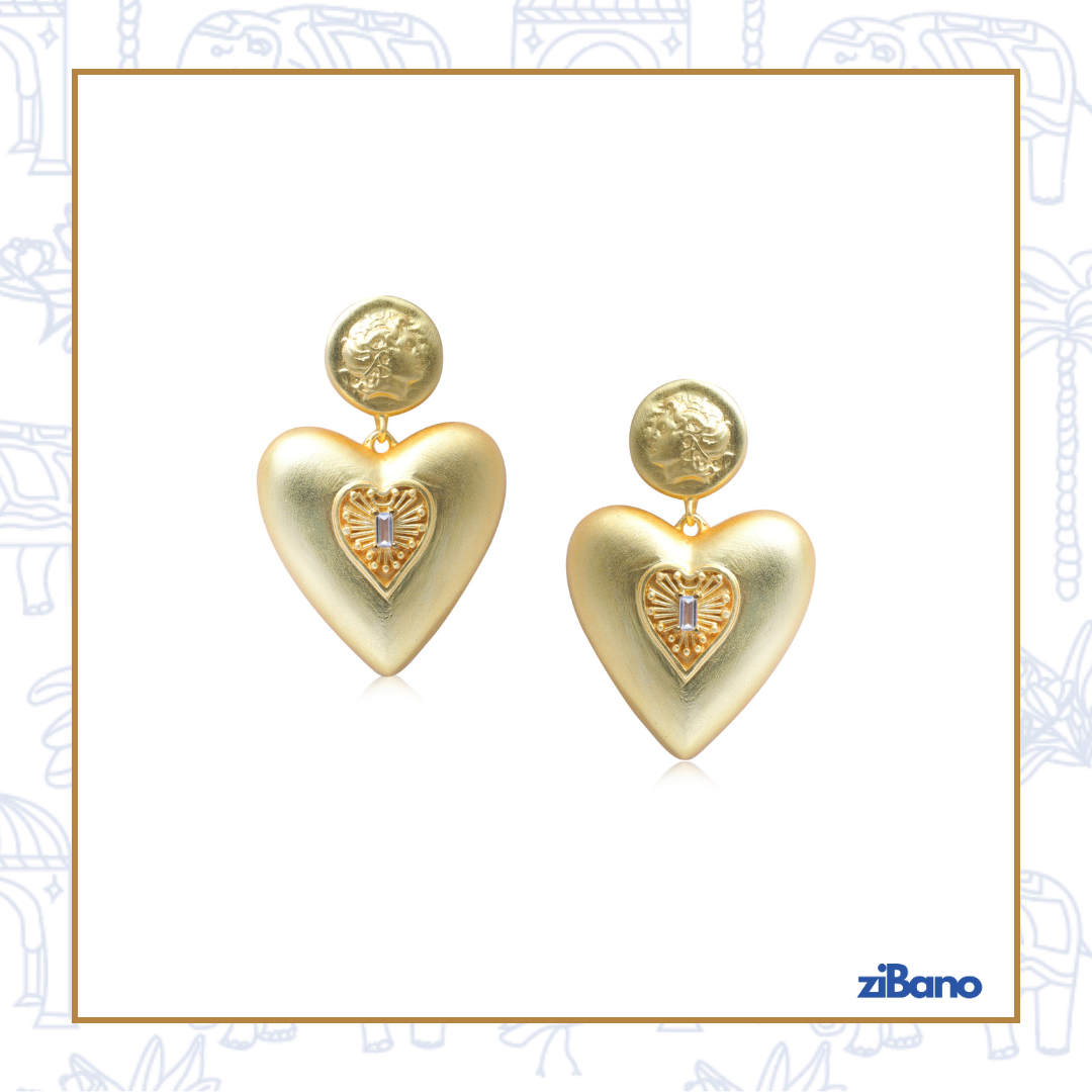 GOLDEN HOUR HEART SHAPED EARRINGS