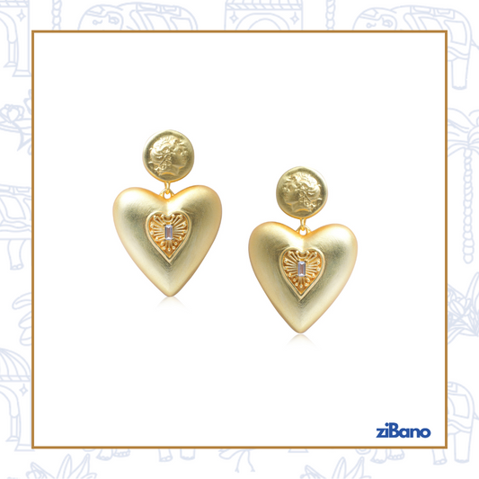 GOLDEN HOUR HEART SHAPED EARRINGS