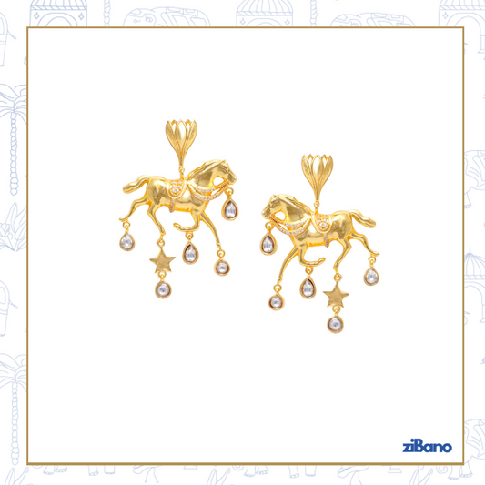 Golden Hour Celestial Stallion Earrings