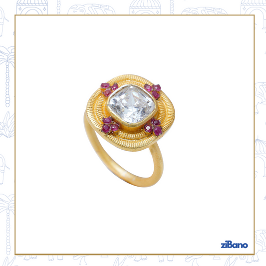 Scarlet Gleam Gold Ring