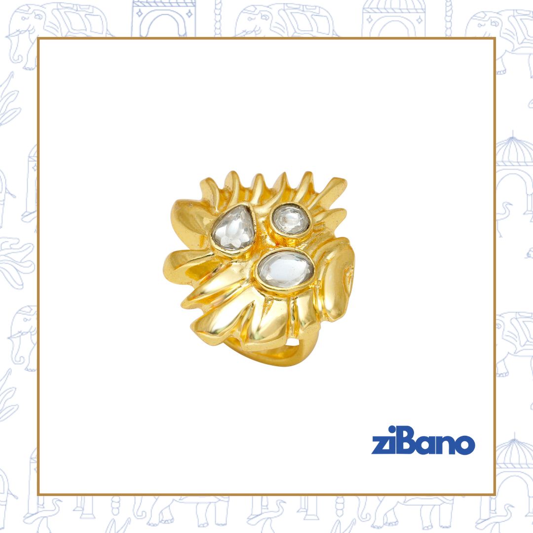 GOLDEN HOUR POLKI RING