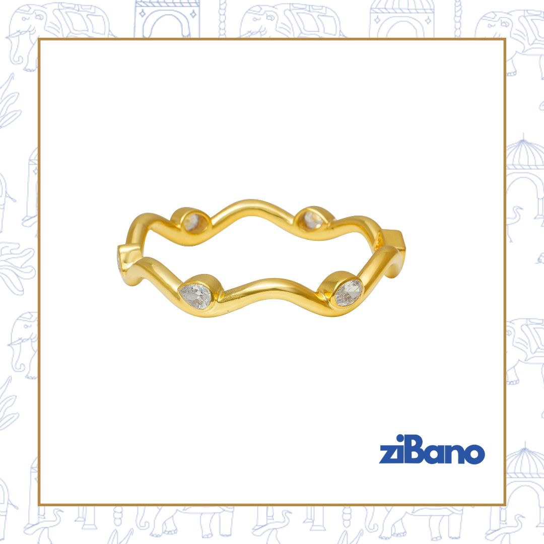 GOLDEN HOUR WAVE DIAMOND BANGLE