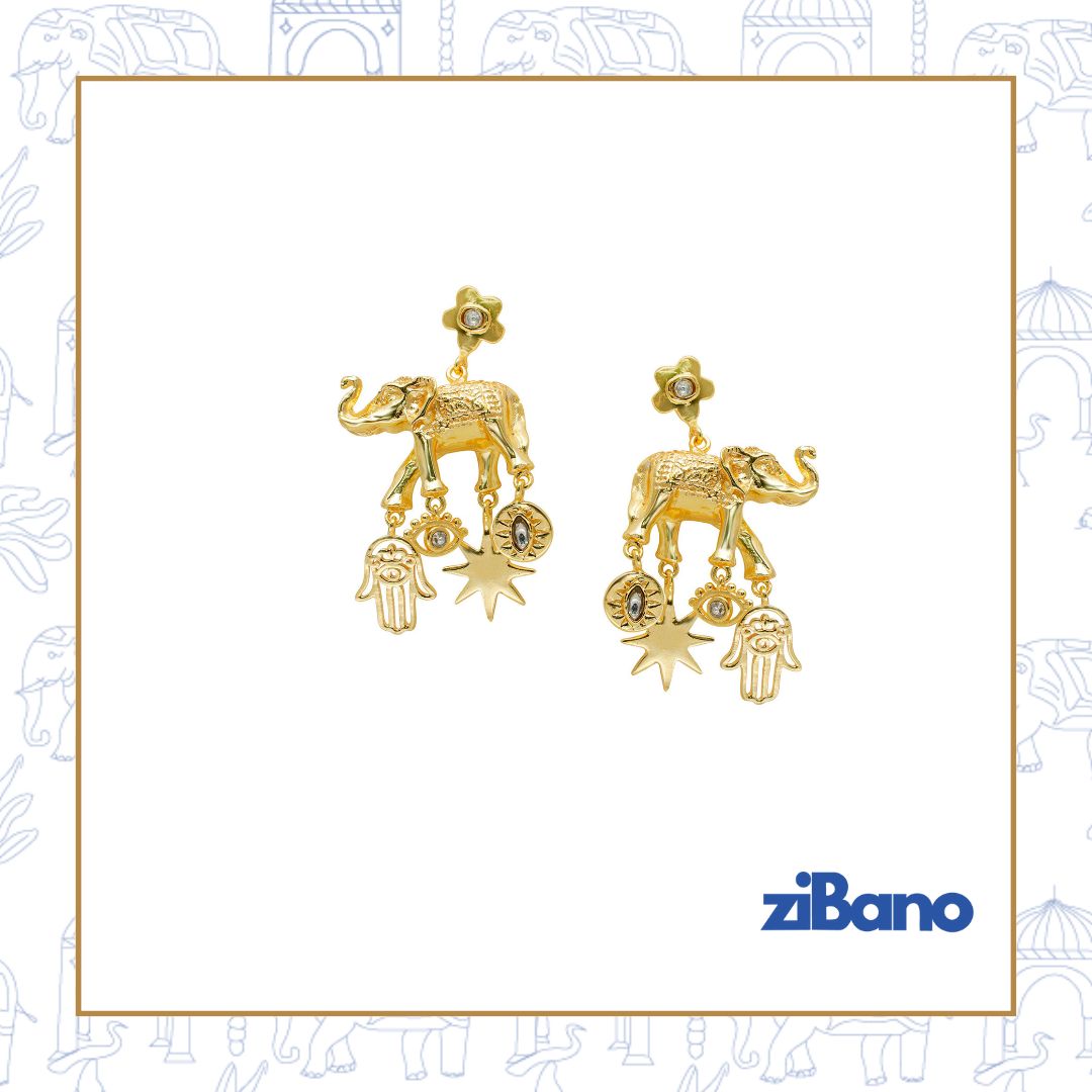 GOLDEN HOUR ELEPHANT CHARM EARRINGS